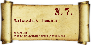 Maloschik Tamara névjegykártya